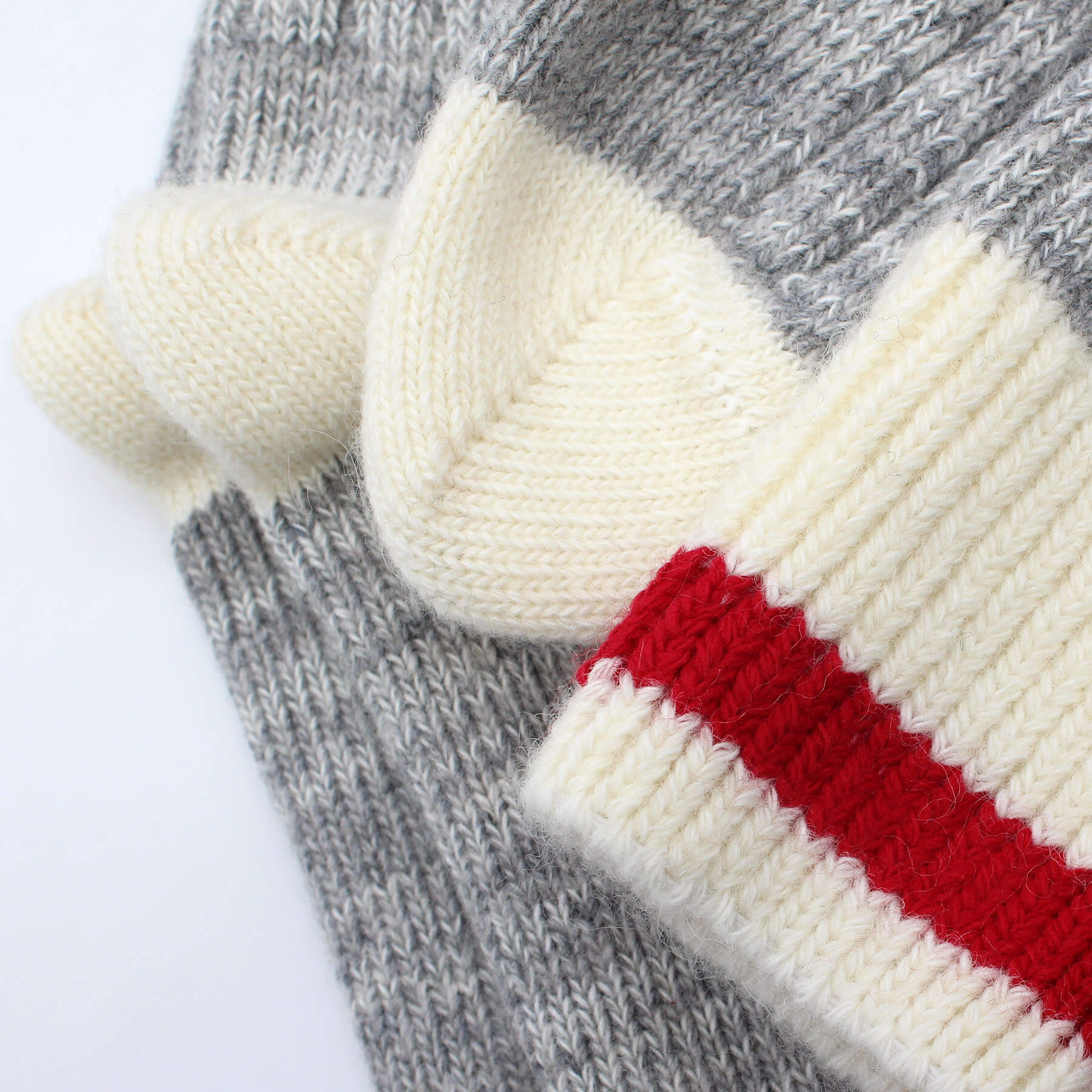 MEK Canadiana Wool Socks - Grey/Red/Off White (2 Pack) - Image 3