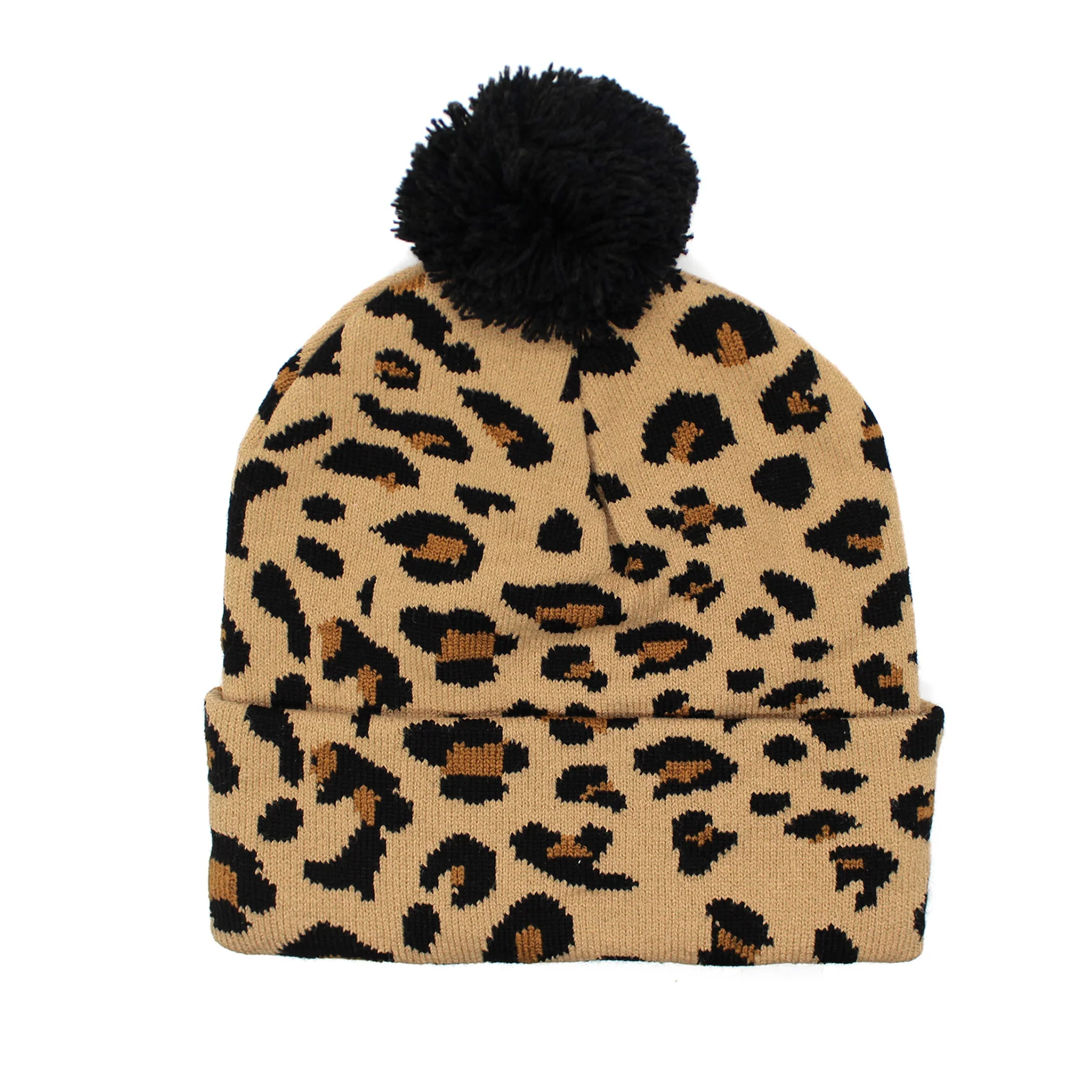 MIU M40 - Cheetah Jacquard Cuff Beanie - Image 2