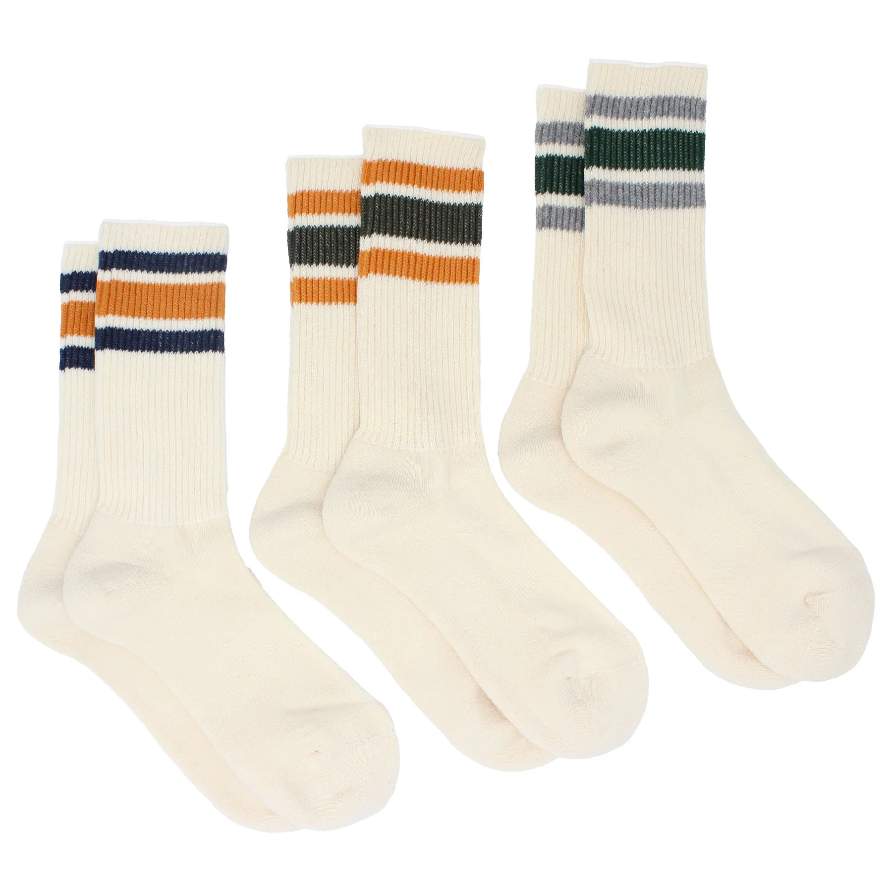 Pedemeia Organic Cotton Vintage Sport Socks - 3 Pack unisex - Image 2